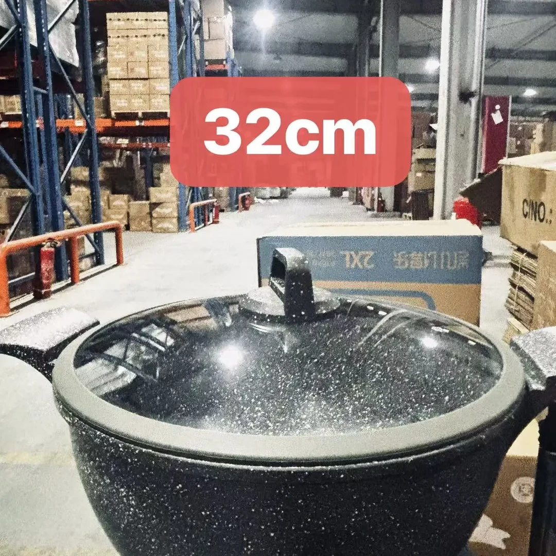 32cm大不粘麦饭石锅，家用火锅煮锅汤锅抓饭煮肉大锅