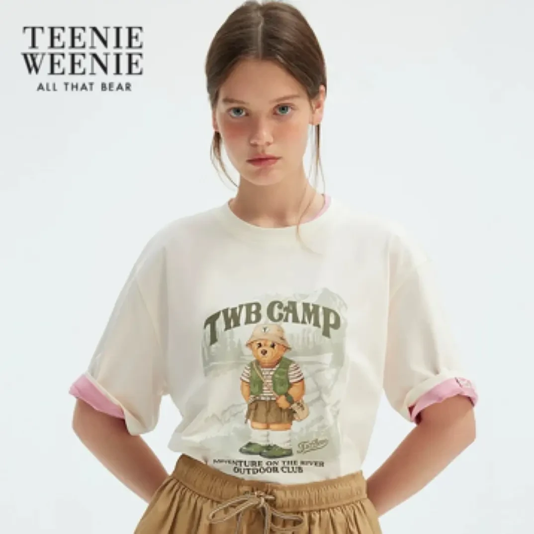 【凉感】TeenieWeenie小熊女装户外休闲衣2025夏季新款TTRA253703T