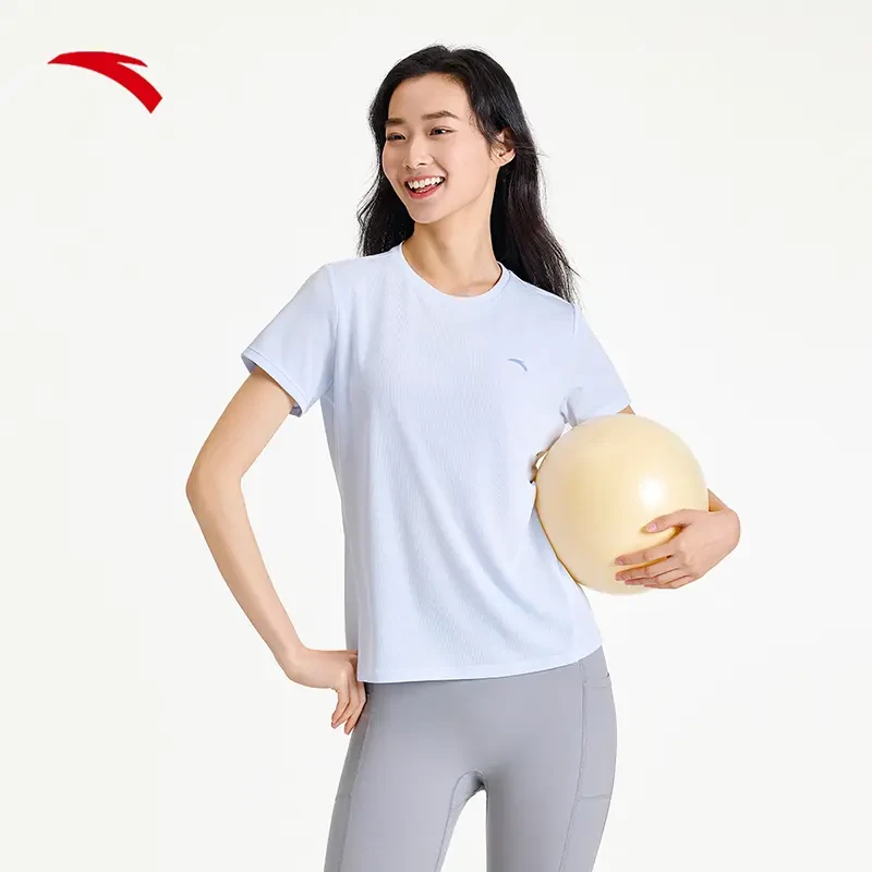 安踏速干T丨2025夏季新款女款短袖简约百搭宽松透气针织运动上衣