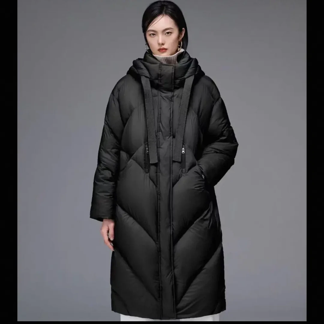 衣凡8833冬长袖女士防风长款宽松型女鹅服