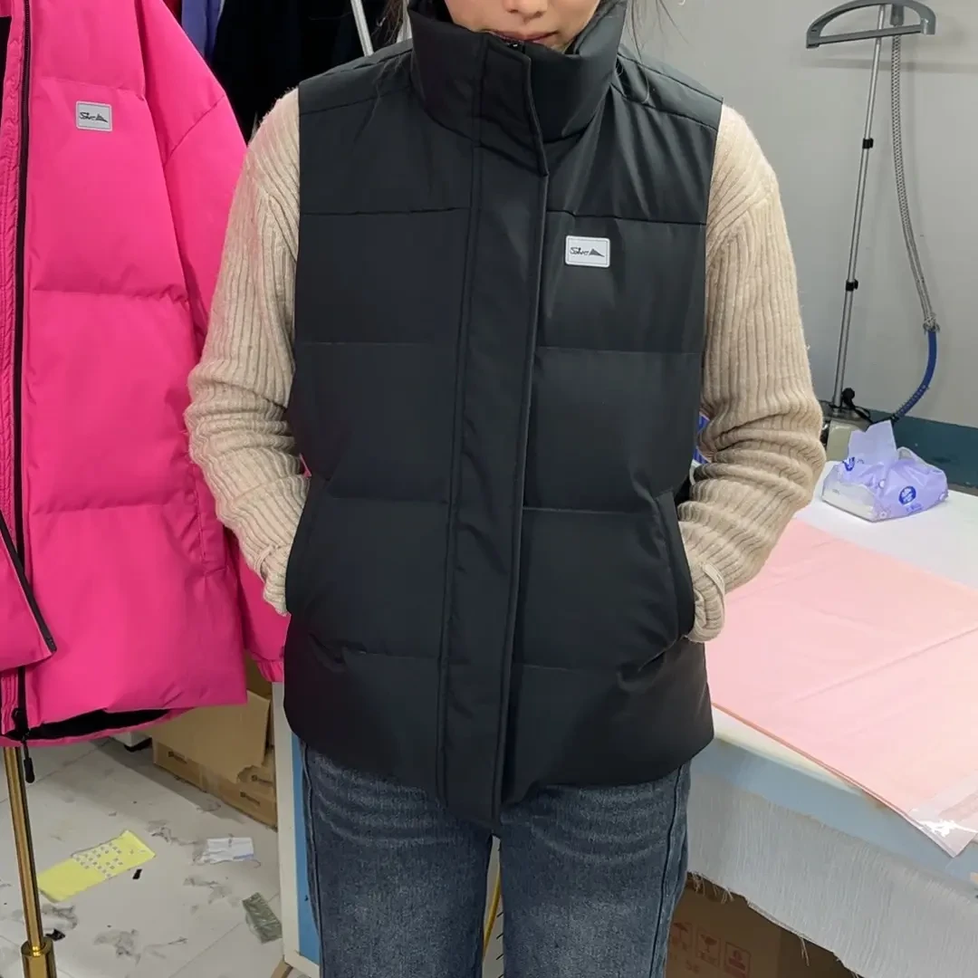 桃姐家~春款新款羽绒立领透气纯色宽松保暖男女休闲百搭马甲