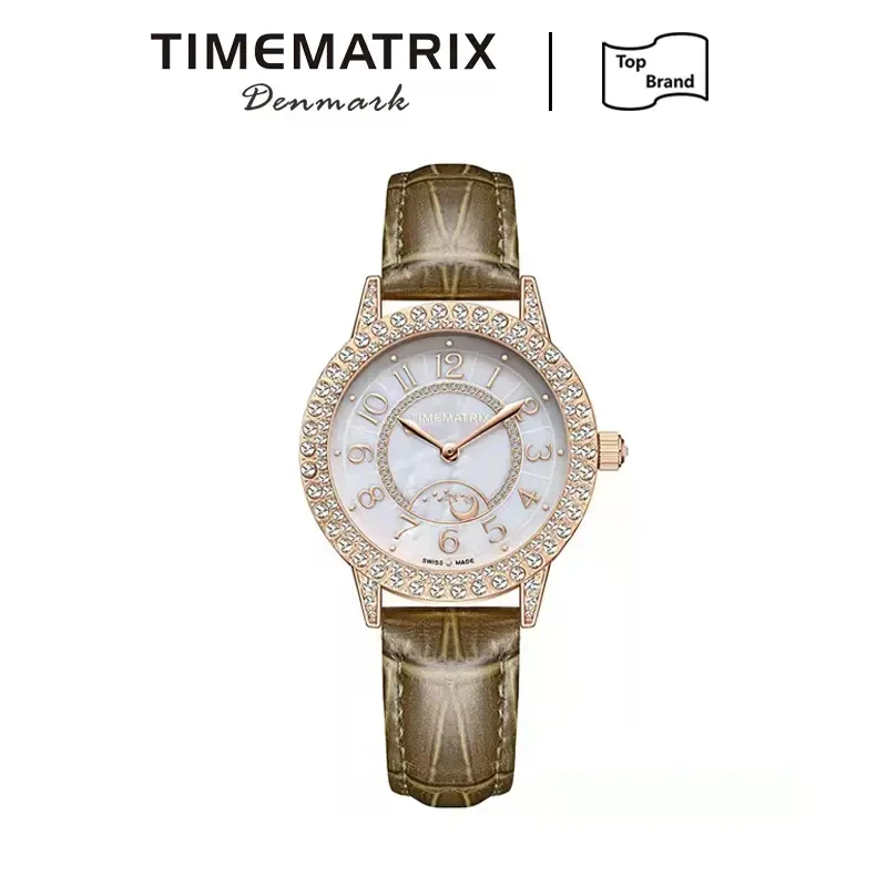 TIMEMATRIX时尚百搭气质女表-TMX663棕白-SZ
