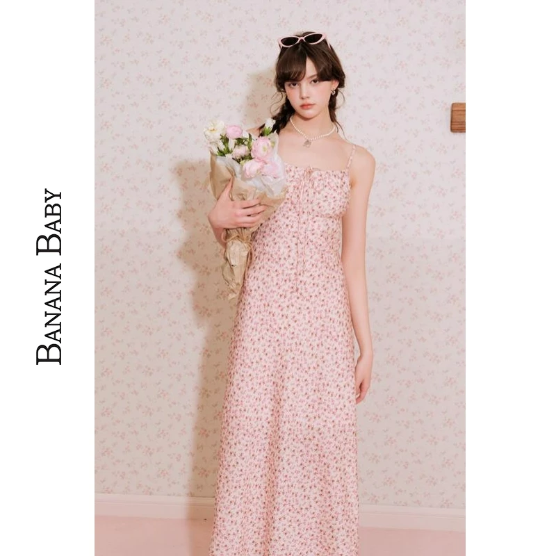 【金拐子】BANANA BABY2025年度假风连衣裙女碎花吊带长裙D252LY116