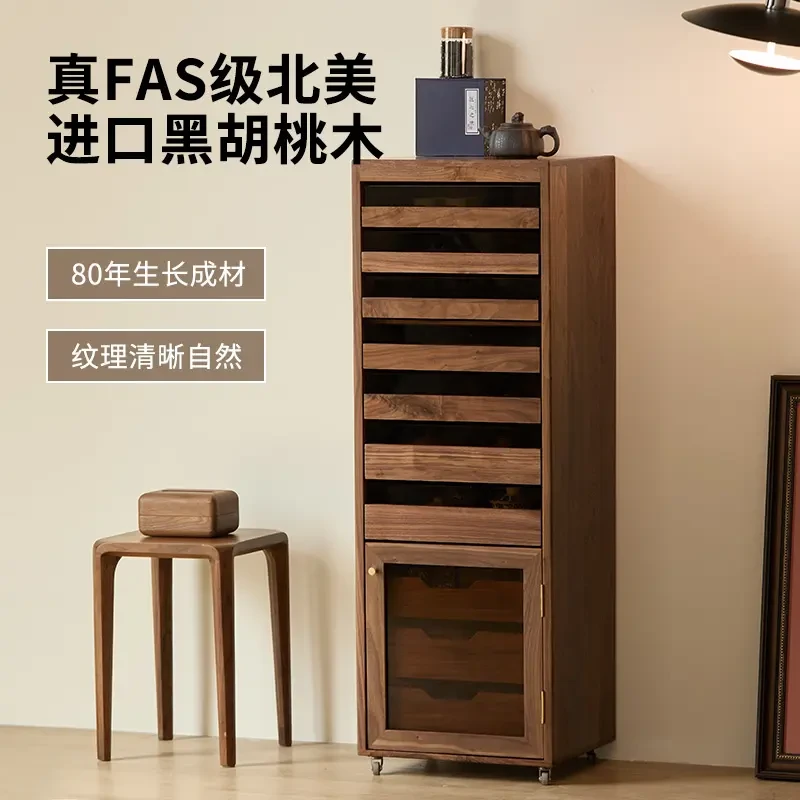 北美黑胡桃无辅材10层牙科柜收纳柜茶具柜文玩柜可移动