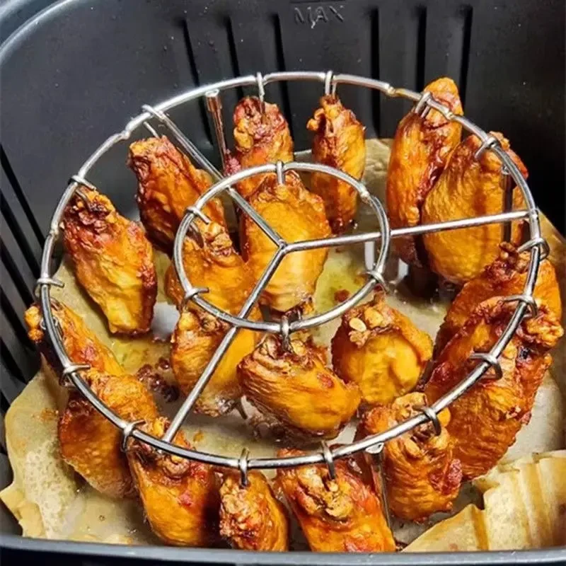 空气炸锅烤箱烤串爆款烧烤架圆形吊挂烤串架不锈钢立式家用架Dm