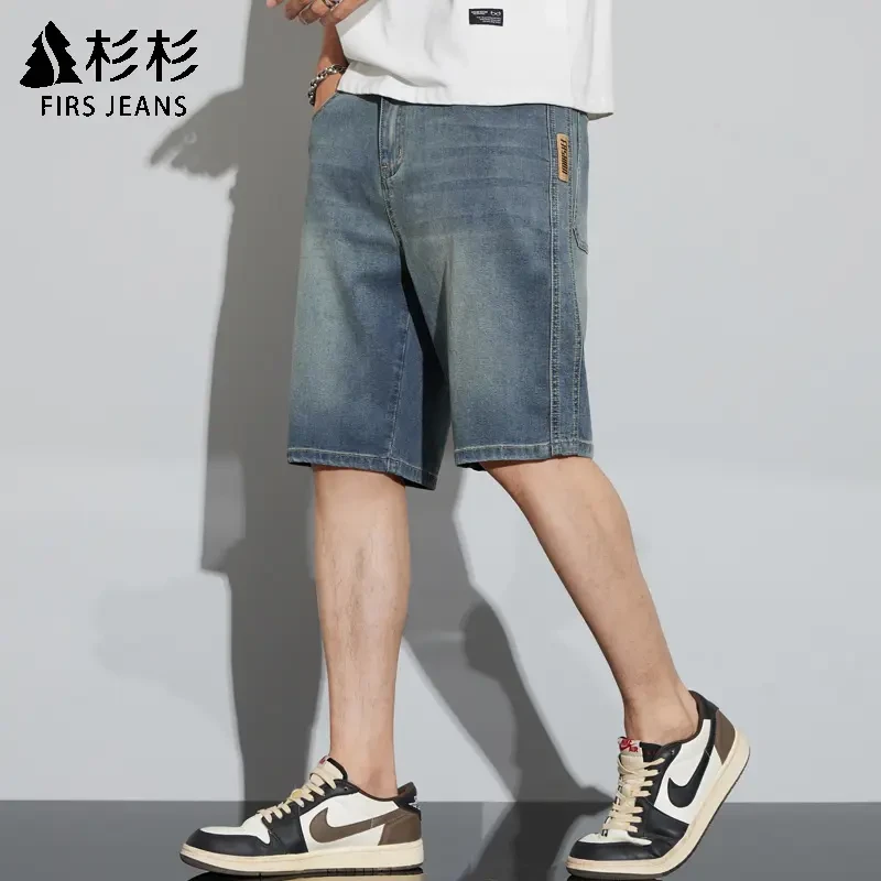 FIRS JEANS杉杉牛仔短裤男款夏季新款宽松直筒舒适休闲五分裤子男