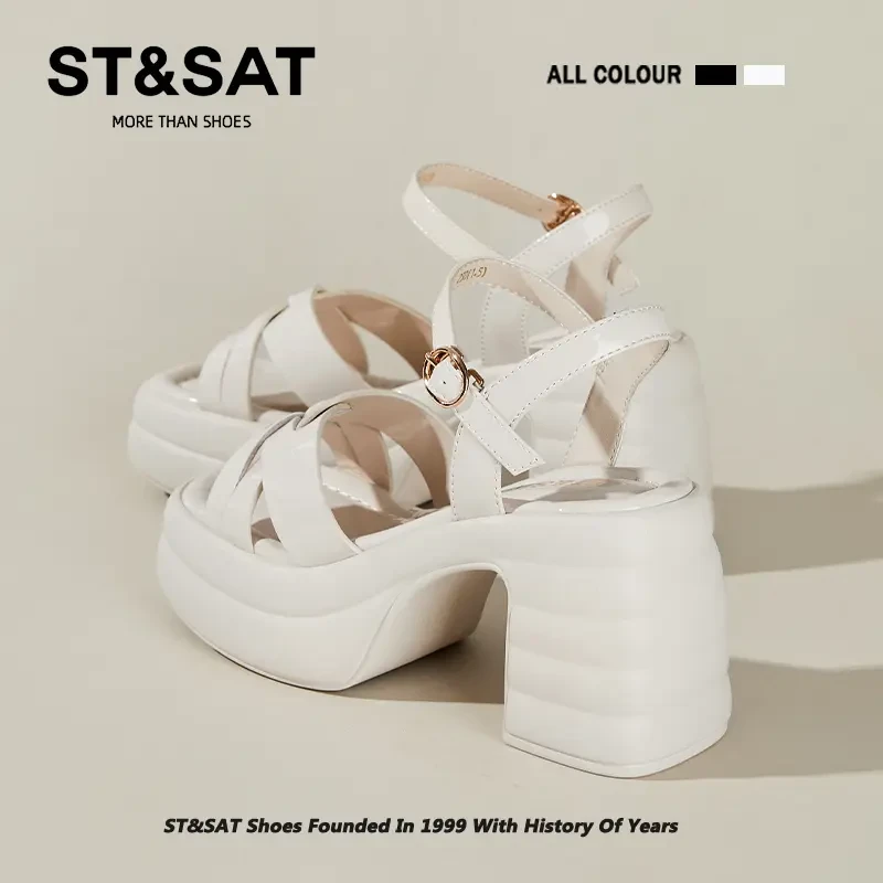 星期六高端上档次凉鞋女款秋季增高小个子高跟鞋轻奢上班气质女鞋