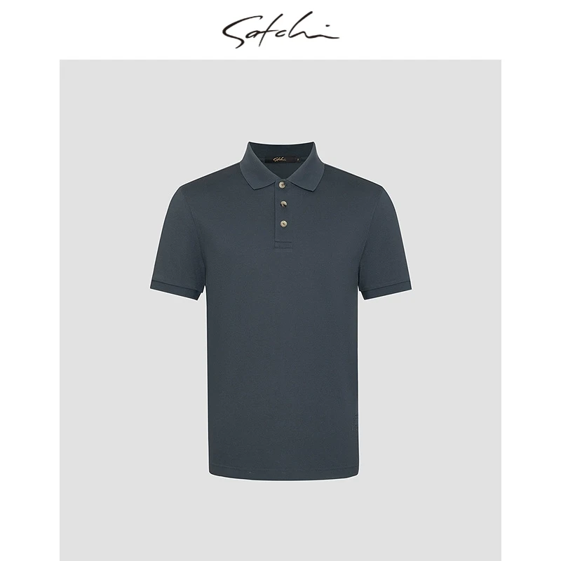 【商务净版】Satchi男装男士短袖POLO衫夏季新款商务高端T恤男