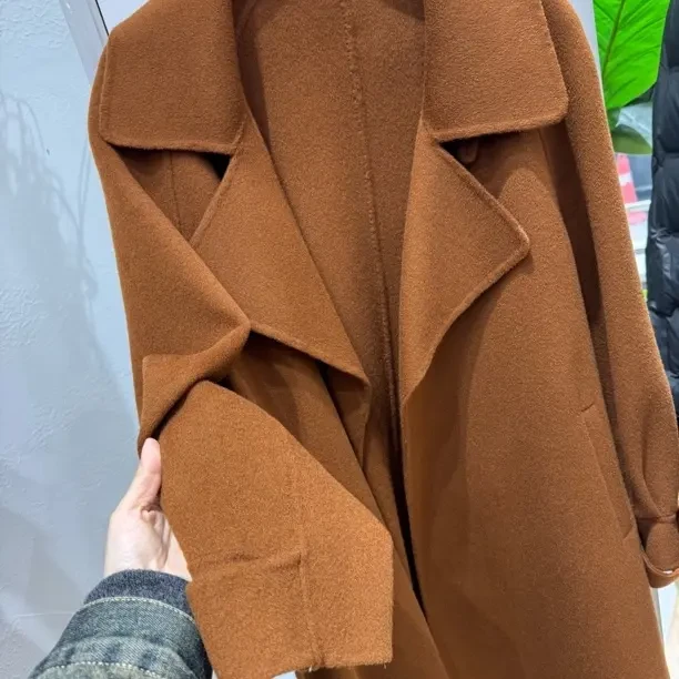 秋冬双面羊绒呢大衣气质通勤中长款高端外套女