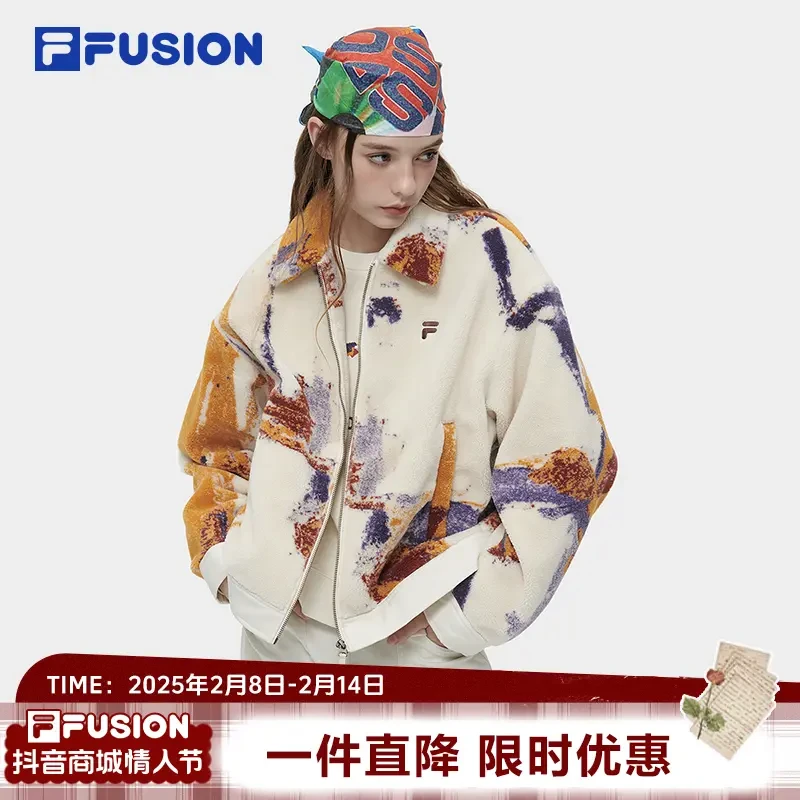 FILA斐乐潮牌女装秋季新品时尚外套休闲针织长袖外套舒服穿搭