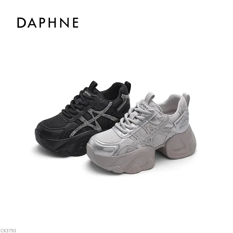 达芙妮网红爆款潮流镶钻老爹鞋女2025年秋季厚底不累脚运动休闲鞋