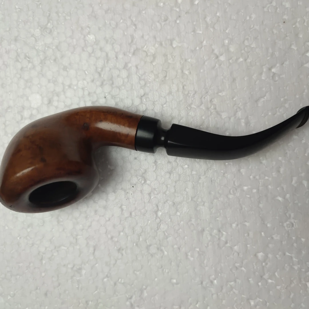 手工石楠木男士旱烟直式烟斗带过滤配件经典盘玩