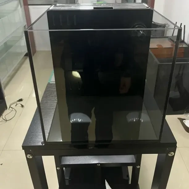 金晶超白玻璃黑胶黑背中小型生态鱼缸桌面家用淡海水造景鱼缸