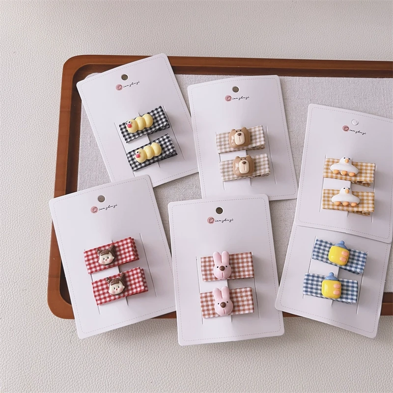 婴幼儿宝宝发饰女孩小童全包布可爱卡通发夹品质不伤发碎发夹发卡