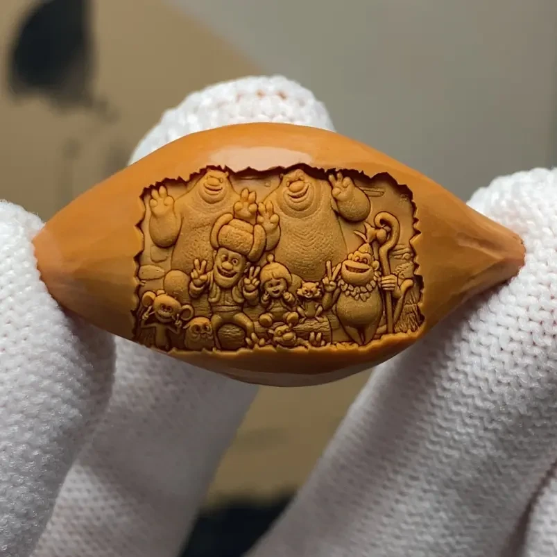 橄榄核雕刻卡通动漫雕刻单籽熊出没光头强熊大熊二精品文玩手把件