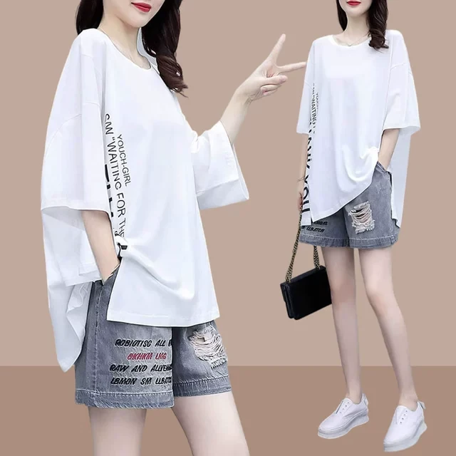 大码女装夏装搭配一整套微胖显瘦胖mm时髦套装短裤遮肉微胖两件套