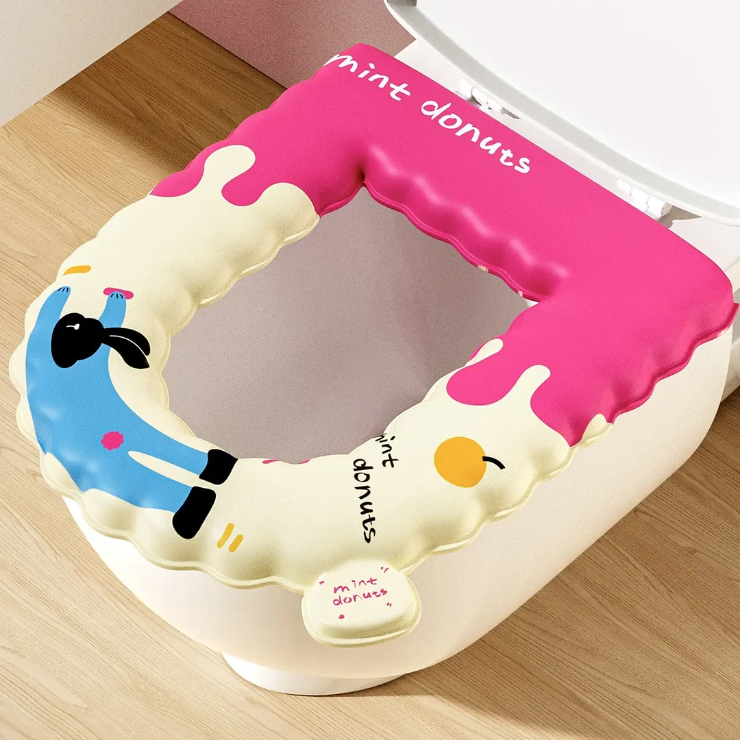 家用四季卡通马桶垫防水可擦免洗通用加厚夏季粘贴式卫生间坐便套