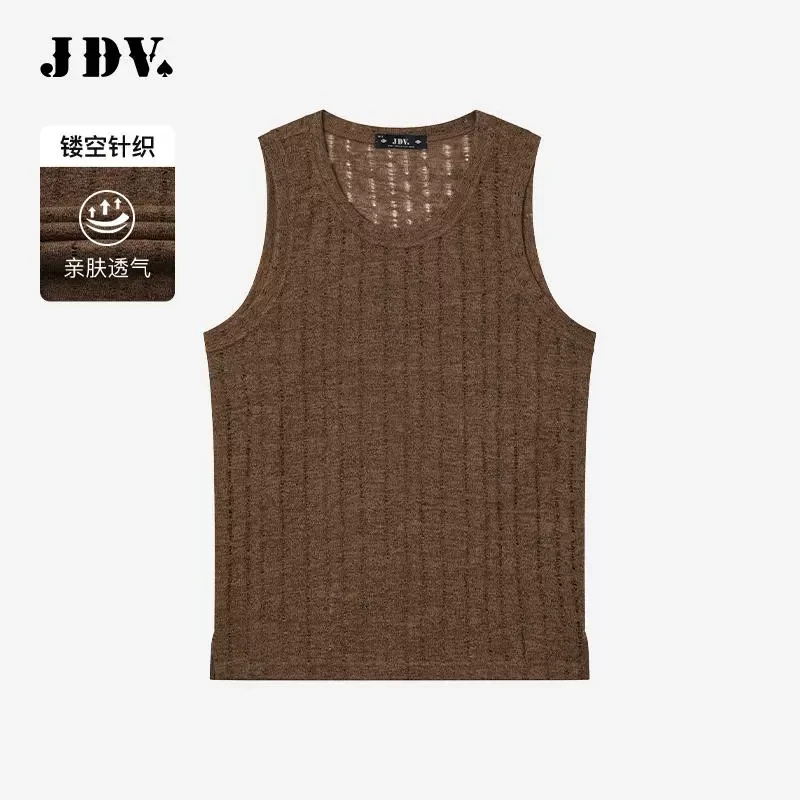 J.D.V男装2025夏季新款商场同款男士纯色针织打底百搭背心STV5360