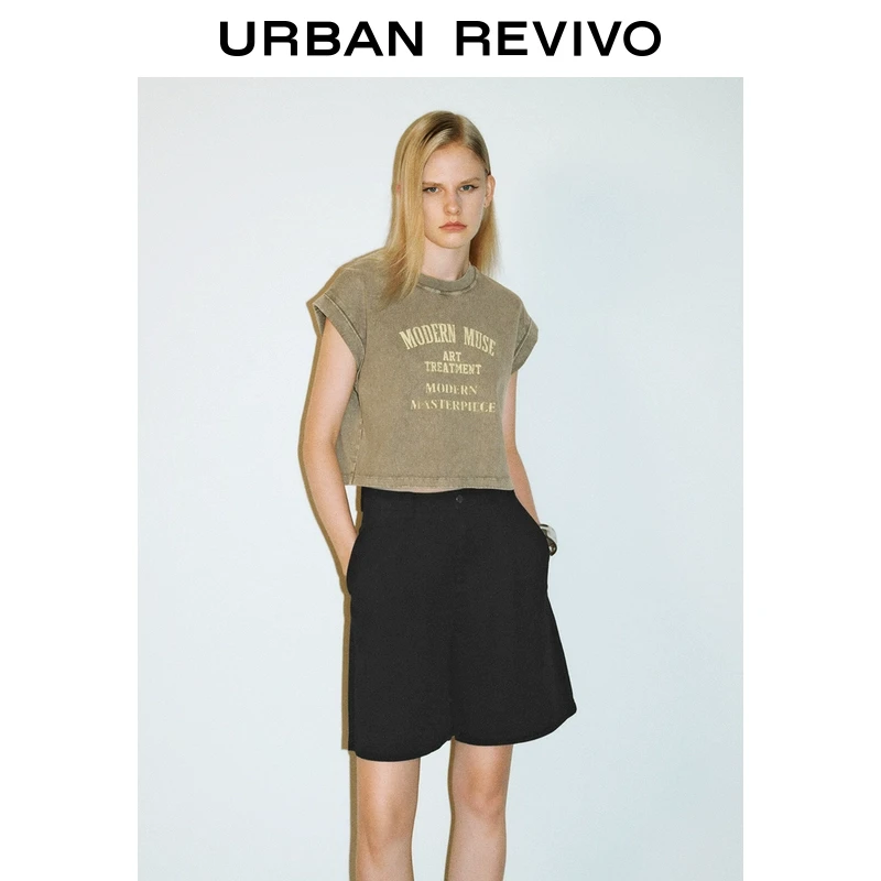 UR女装街头休闲撞色印花宽松短袖T恤UYY440025