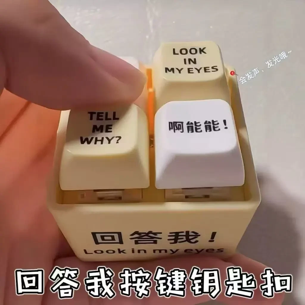 小红书同款回答我玩具语录发音发光钥匙扣趣味解压送朋友的玩具