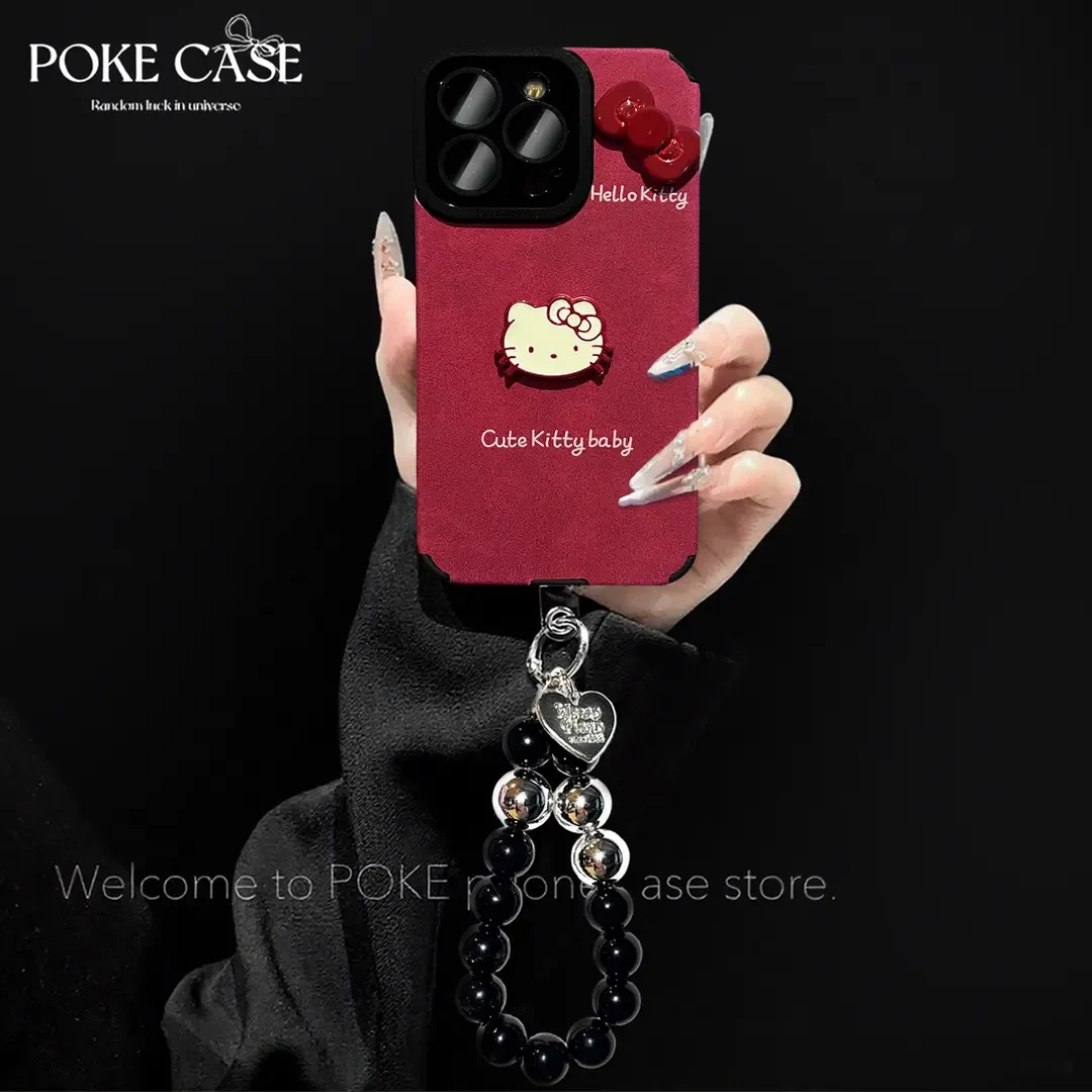 轻奢瞳眼可爱KT适用苹果17PROMAX华为vivo小米oppo手链手机壳