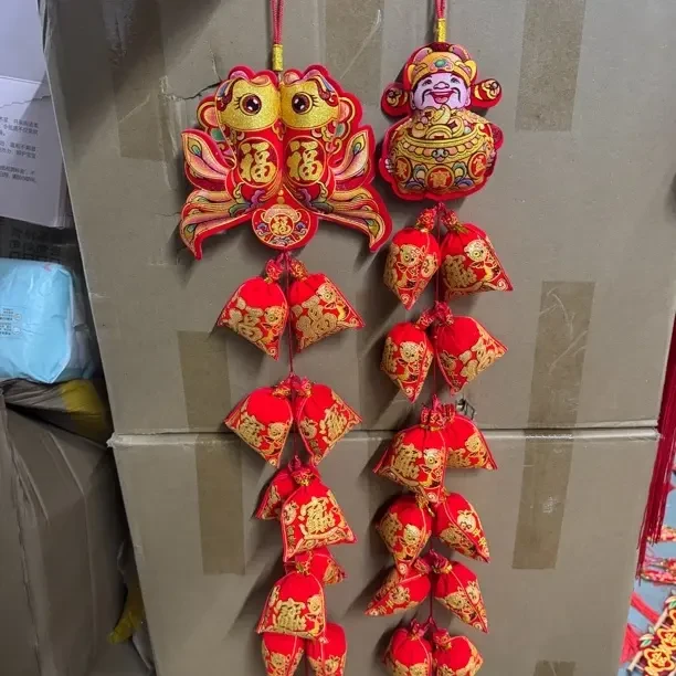 新年喜庆钱袋串饰客厅装饰用品