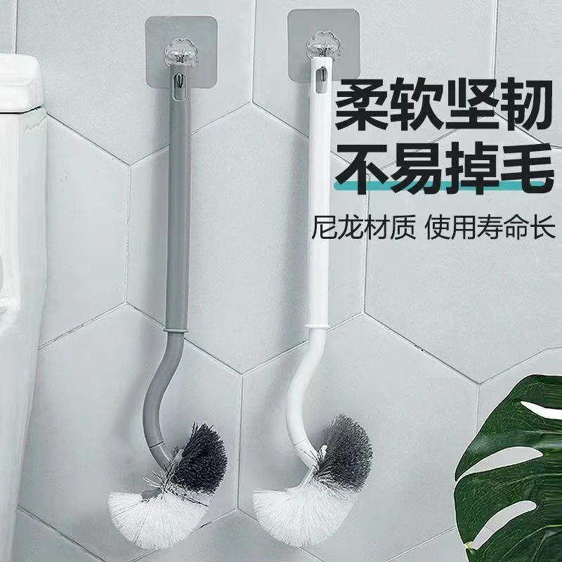可抛式耐用型马桶刷2把拼色发马桶刷子便捷清洁马桶长款马桶刷