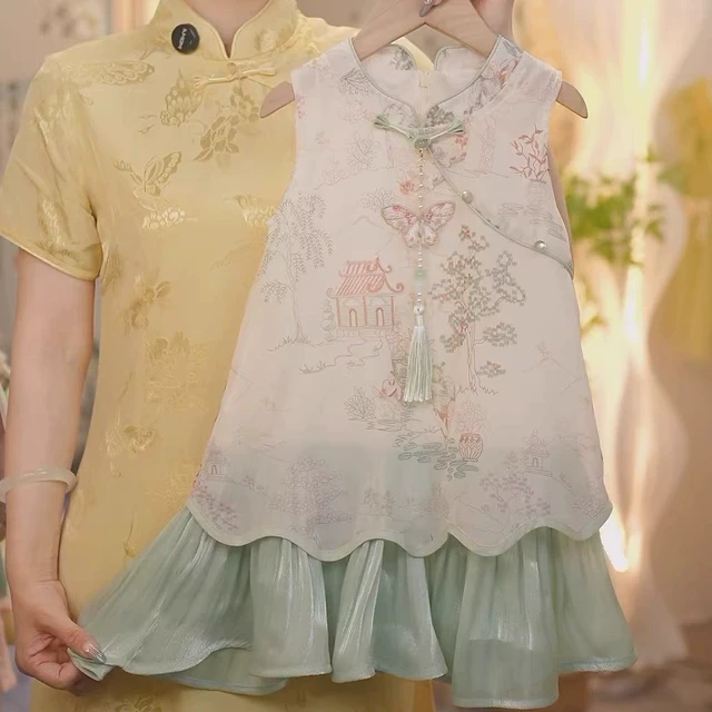 【兰亭序】SC454女童夏季新中式2025新款国风旗袍裙