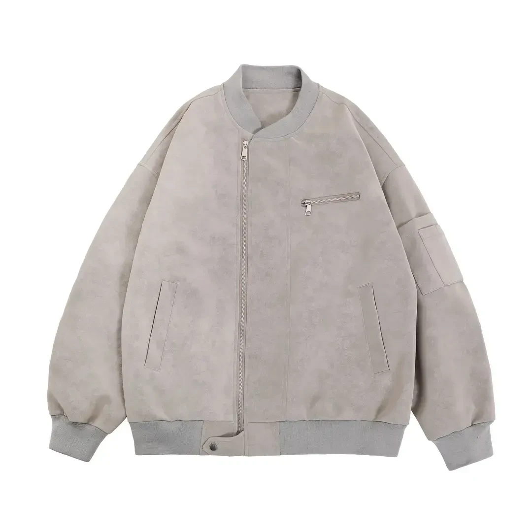 LIGGICC美拉德水洗皮衣外套男女款2025春季美式复古潮流机车夹克