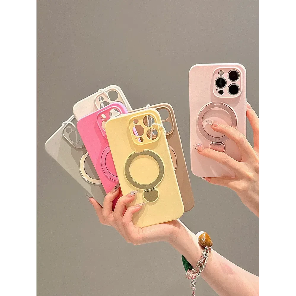 新款折叠支架液态硅胶适用苹果16ProMax手机壳iPhone15/14/13新款