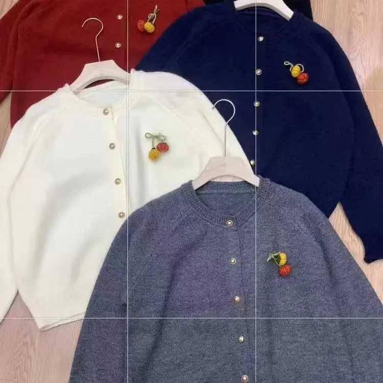 毛针织衫长袖百搭韩版甜辣刺绣针织衫时尚毛衣针织秋冬