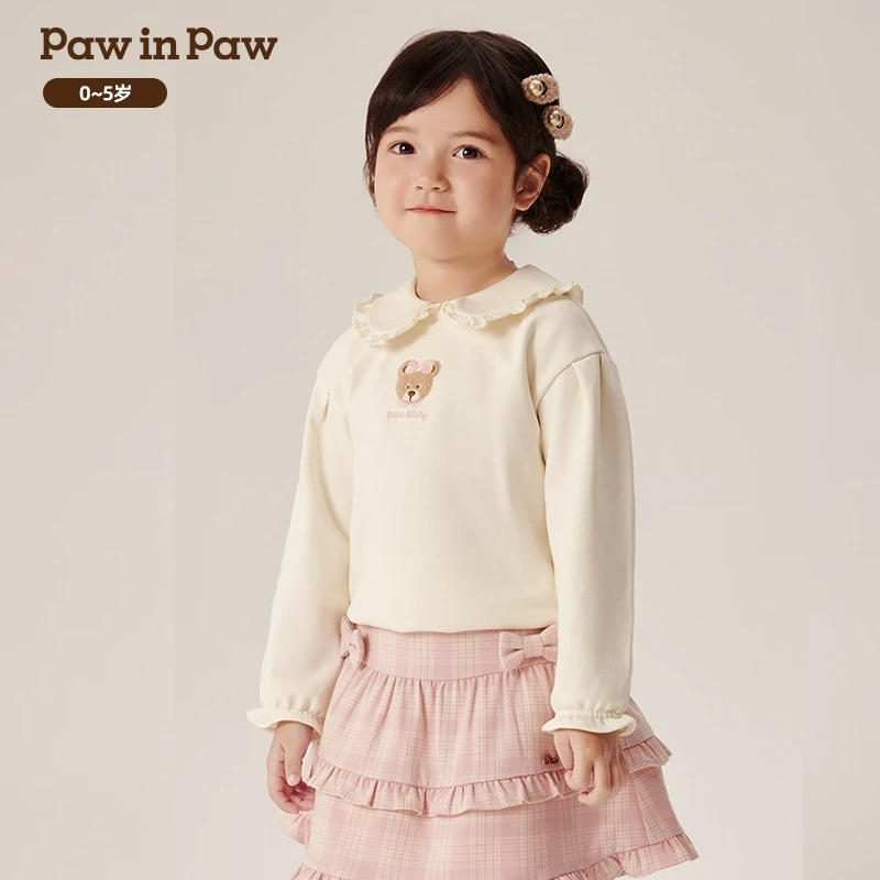 【会员】PawinPaw卡通小熊童装新款女宝翻领卫衣时尚舒适PCMAE4981M