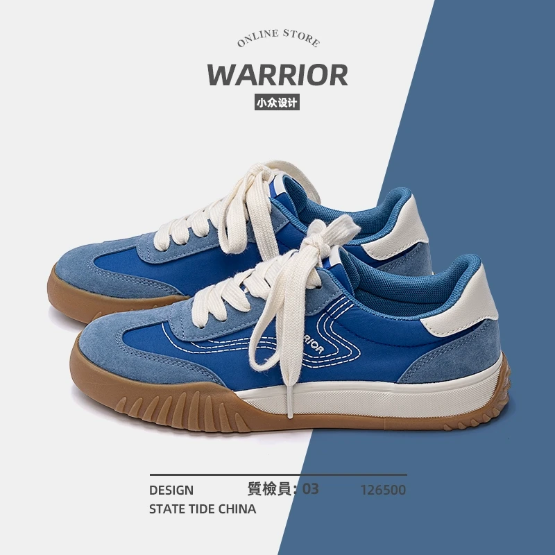 回力蓝色帆布鞋女款夏季2025新款低帮德训鞋情侣百搭小众学生板鞋