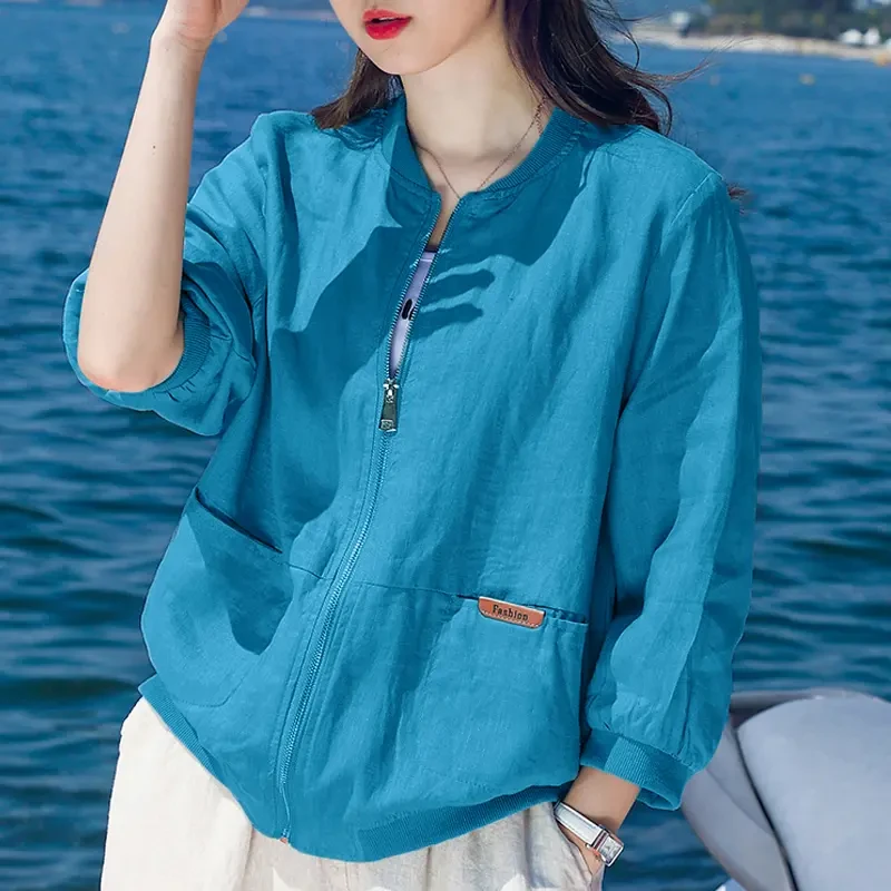 潮牌短外套女爆款2025新款洋气夹克开衫休闲薄款防晒服小个子百搭