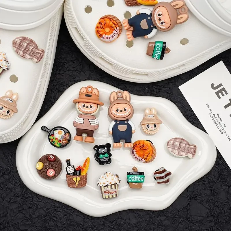 泡泡*玛特3D洞洞鞋配饰拉布布立鞋花labubu沙滩鞋3D鞋扣鞋配件