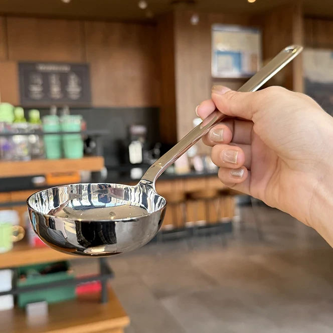 新款不锈钢高颜值家用厨房长柄火锅勺盛汤加深汤勺网红漏勺粥勺