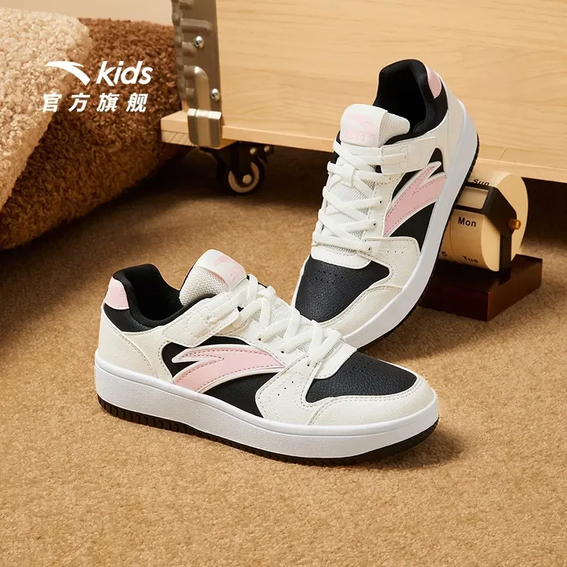 【玫瑰花】安踏儿童女大童2025秋冬新款舒适低帮休闲板鞋A22448099