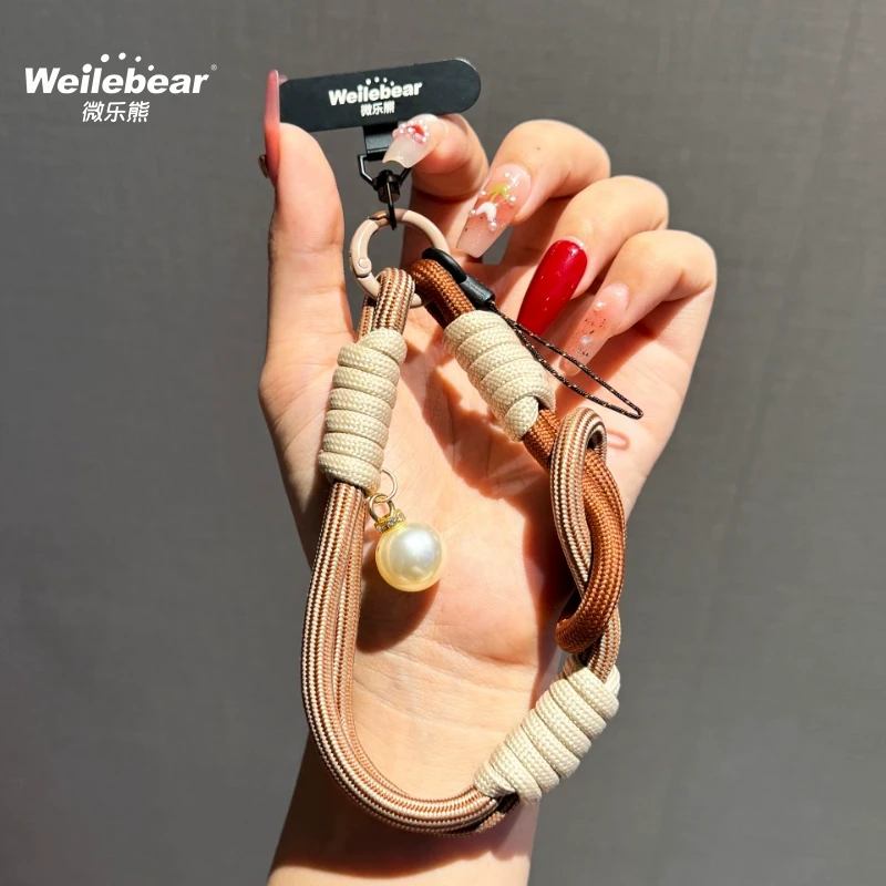 小香编织手提手机挂绳撞色手腕绳防盗绳子包包精致挂件卡片手机链