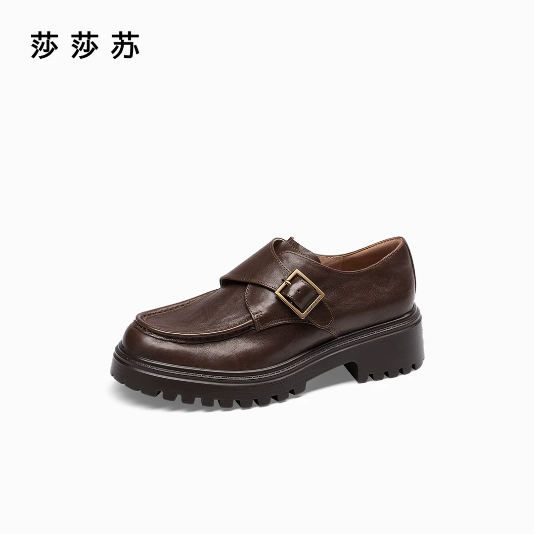 【伦敦游记】莎莎苏2025春新款厚底乐福鞋女英伦风休闲鞋ZA65120-44