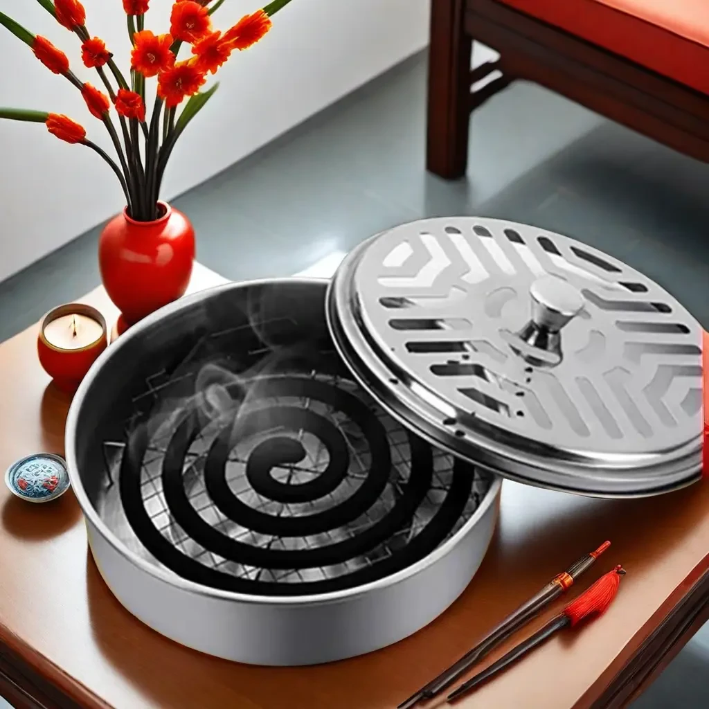 【新品特惠】防火蚊香盒家用不锈钢蚊香盘除蚊盒蚊香支架子层接灰盘