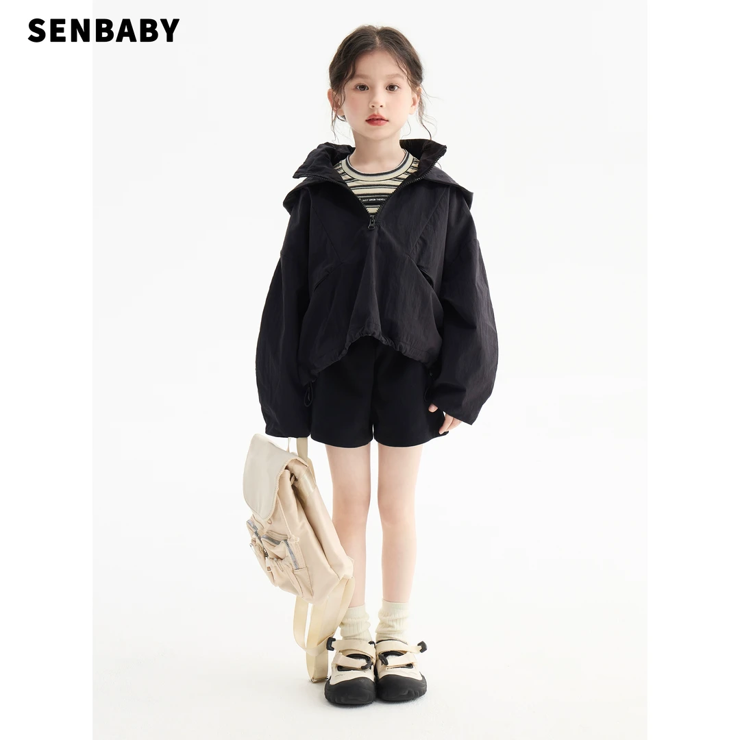 【现货】senbaby童装女童春装外套2025新款儿童户外运动衣冲锋衣