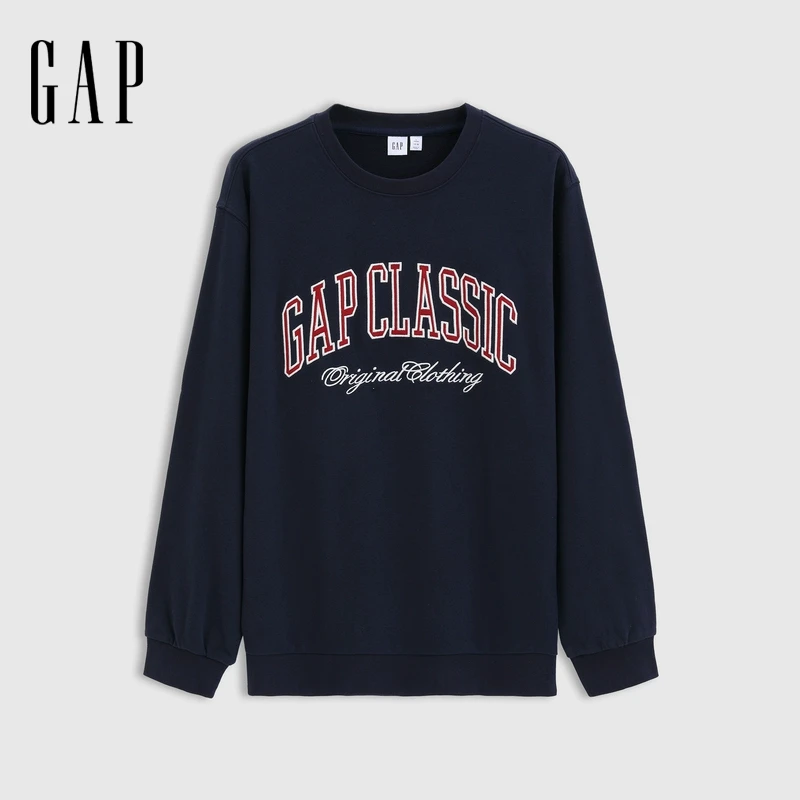 Gap男女装2025春季新款法式圈织软贴布绣logo卫衣721298