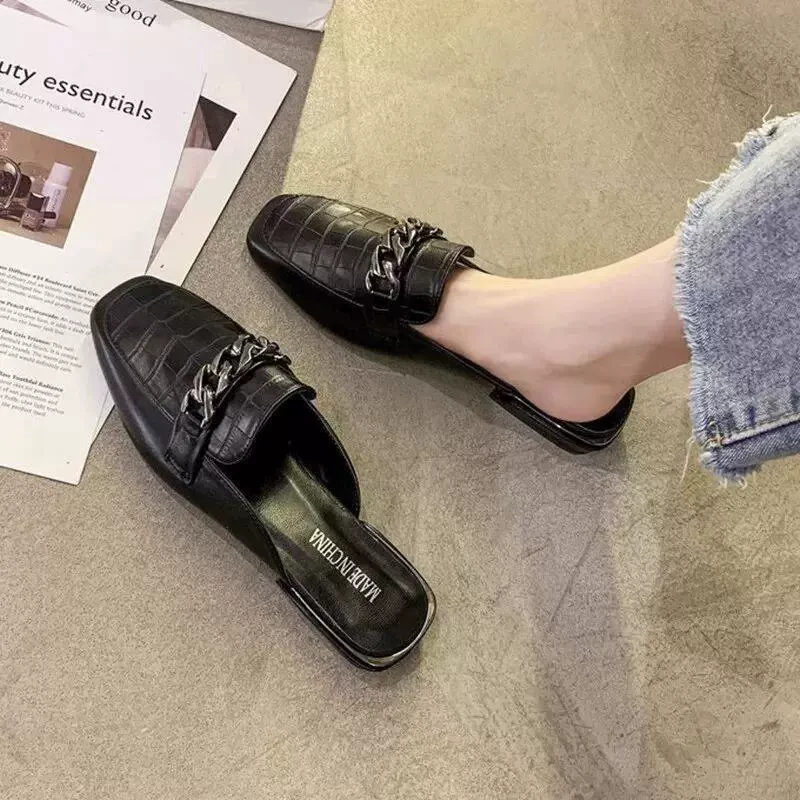 大码女鞋41-43宽胖脚夏凉鞋女秋季爆款新款单鞋外穿包头半拖高跟