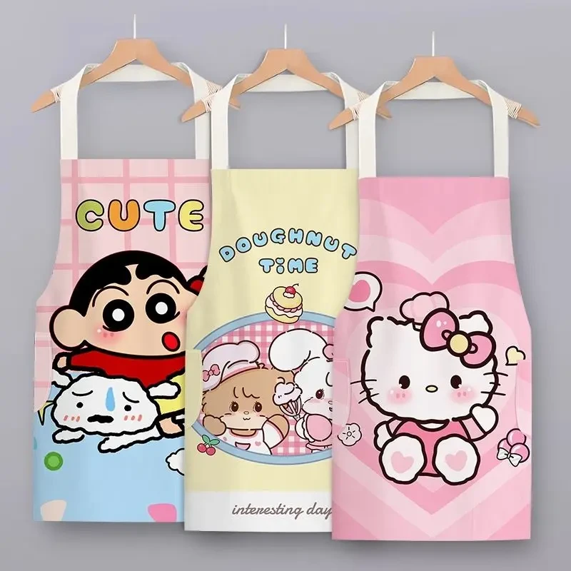 新款网红围裙家用厨房做饭防水防油成人工作服围腰卡通洋气餐饮