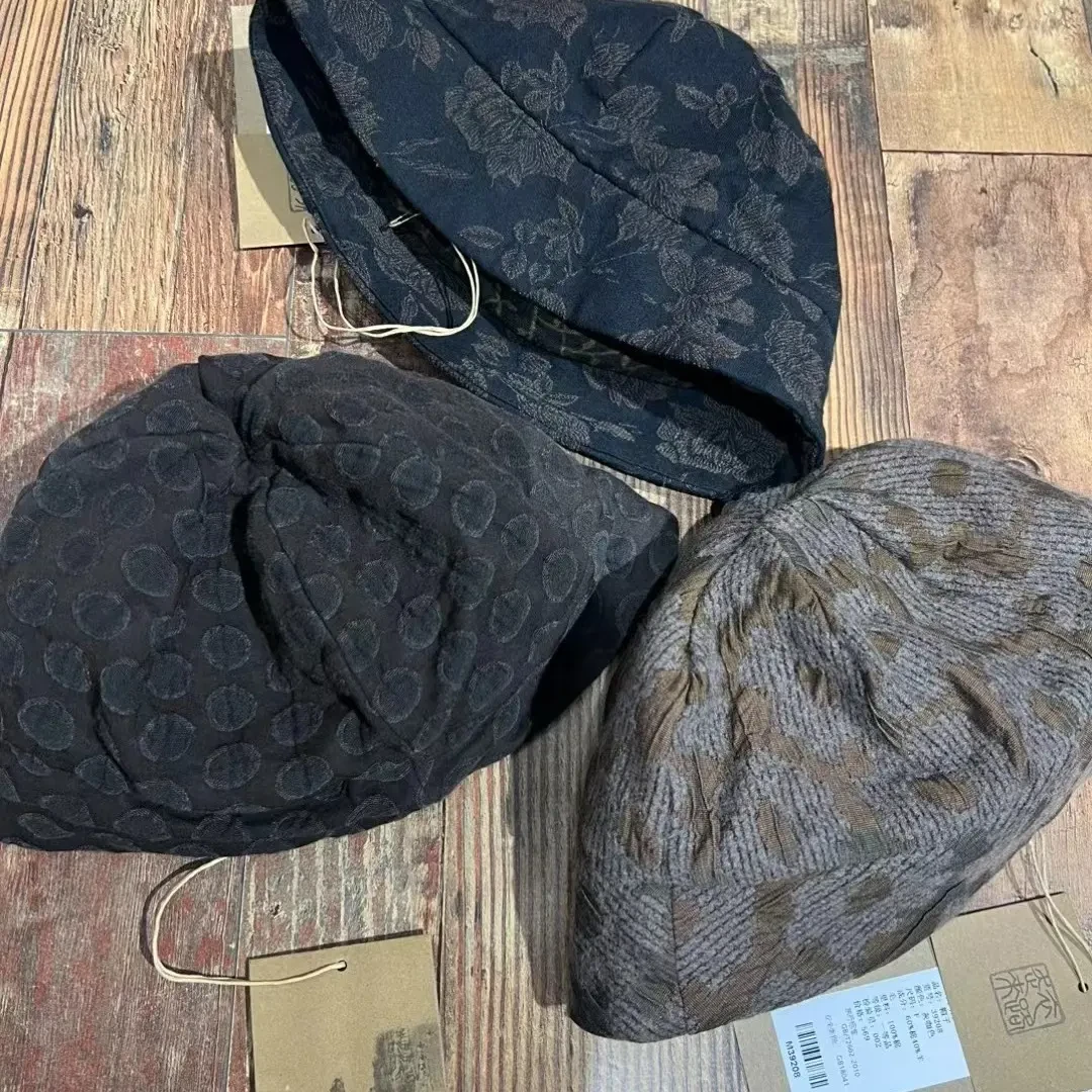 一路走来39208文艺复古花色双层双面可穿帽子