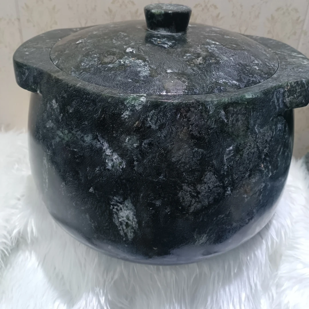 西藏  墨脱皂石精抛光大奶锅高款6.5升