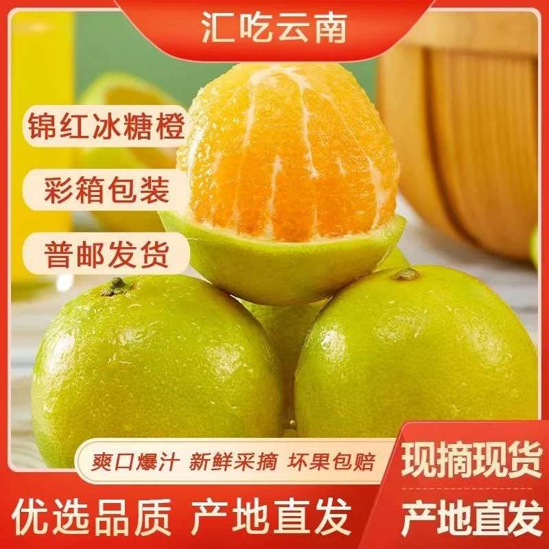 云南哀牢山冰糖橙当季新鲜水果青皮清甜多汁皮薄肉厚香甜高山