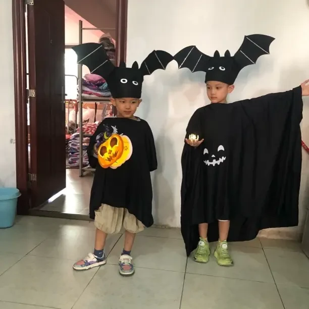 万圣节儿童服装男童女宝衣服cos装扮幽灵服饰Halloween蝙蝠衫道具
