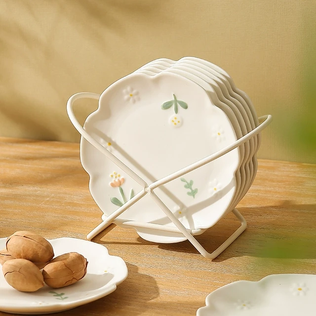 雏菊陶瓷骨碟家用高档吐骨盘饭桌骨头骨碟盘精致小果盘网红小碟子