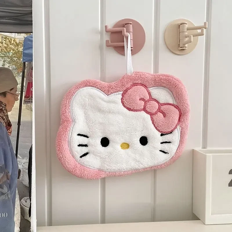 卡通粉色猫咪擦手巾挂式可爱家用卫生间学生宿舍擦手巾挂巾少女zn